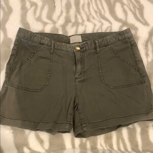 Green Cargo Shorts with Relaxed Fit and Belt Loops